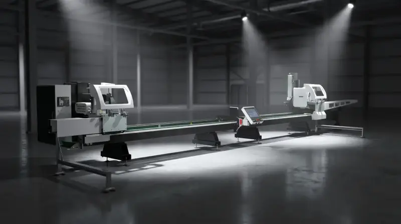 Servo Controlled Double Head Aluminum Cutting Machine AC 2055